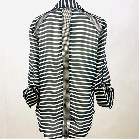 Bongo Sheer Button Up Blouse - Picture 2 of 5